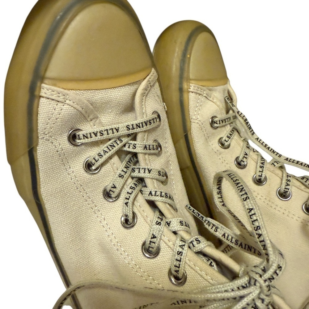 All Saints Women's Cream High-Top Sneakers - Picture 2 of 12
